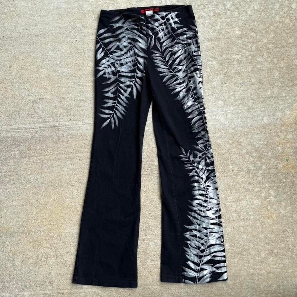 Y2K Necessary Objects Tropical Palm Black Silver Metallic Size: 7/8